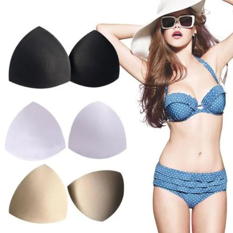 1 Pair Bra Pad Sewing Insert Soft Sponge Cup Removable Padded, Size:One size(Black)