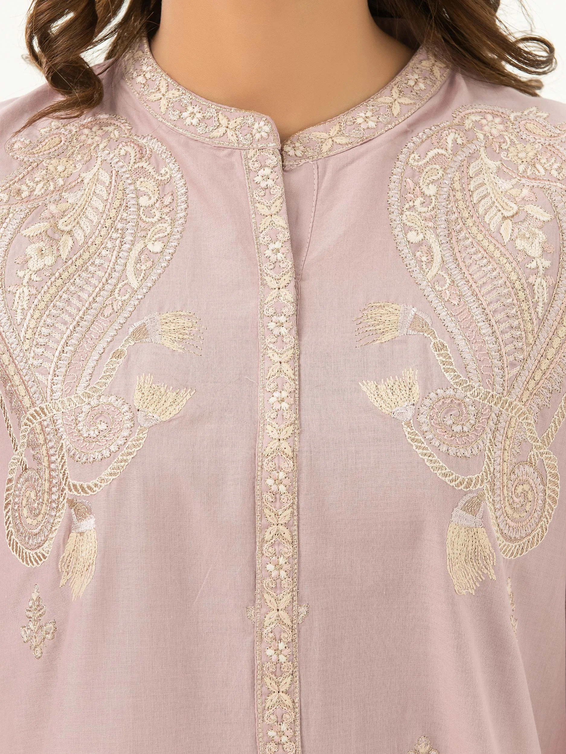 2 Piece Cambric Suit-Embroidered (Pret)