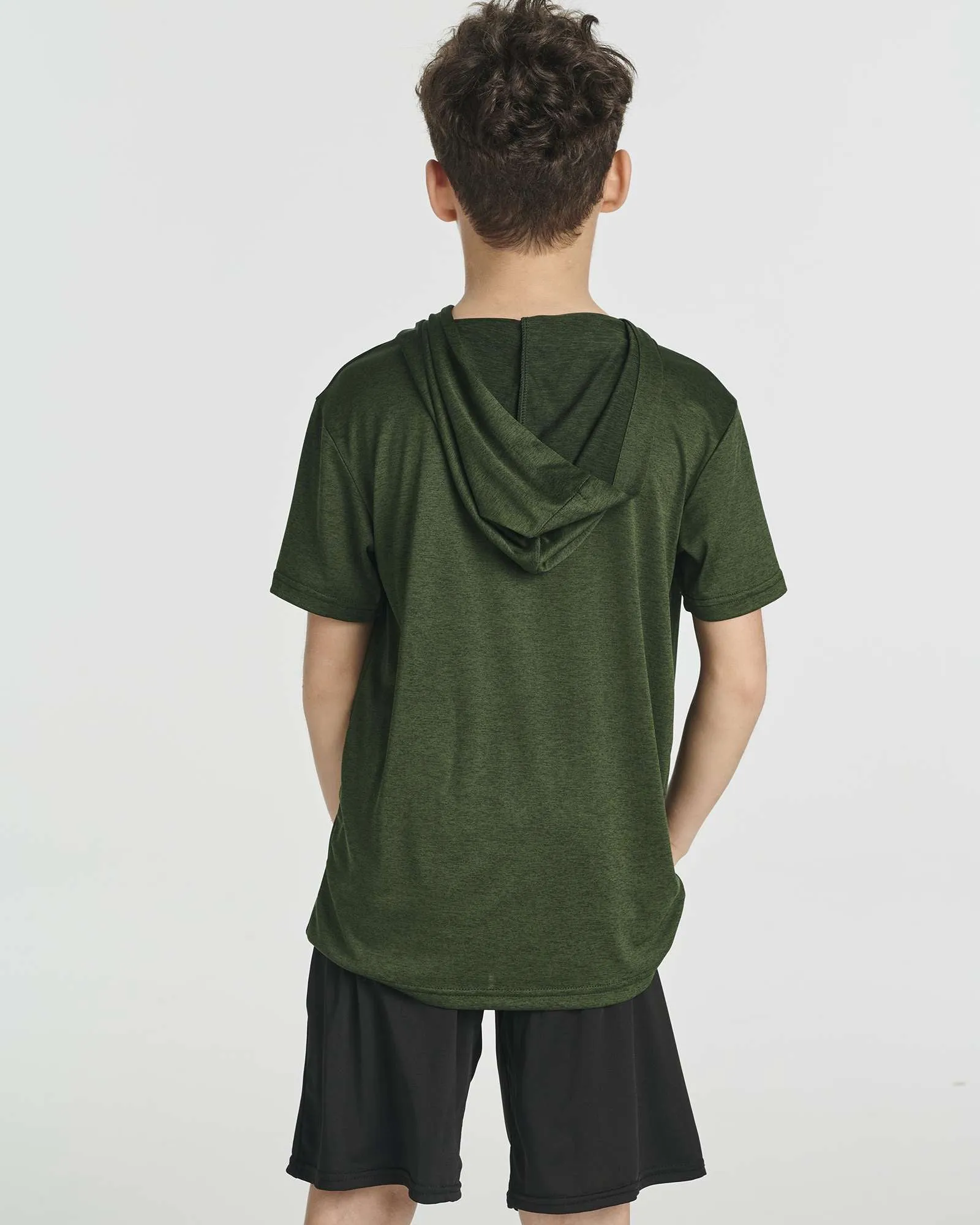 3 Pack: Boys' Dry-Fit Short Sleeve Workout Hoodie