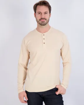 3 Pack: Mens Long Sleeve Cotton Henley T-Shirt