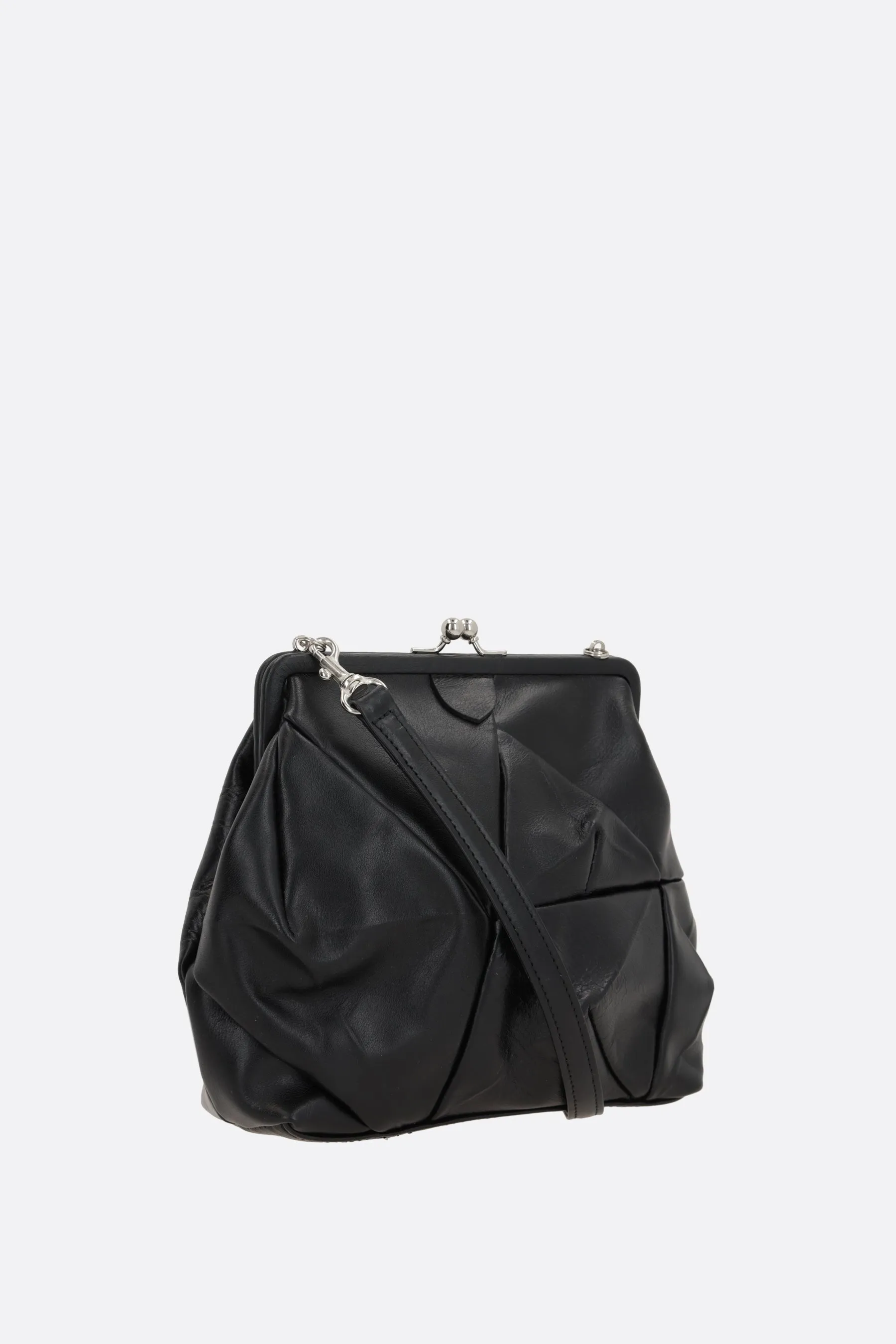 3D pochette in semi-gloss leather