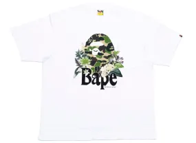 A Bathing Ape Floral Big Ape Head Tee in White