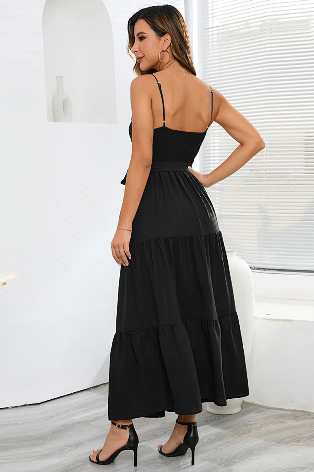 A-Line Cut Out Black Summer Dress