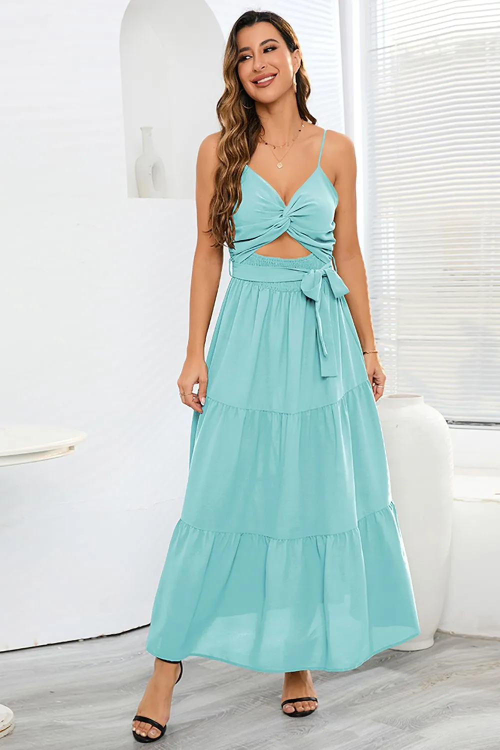 A-Line Cut Out Black Summer Dress