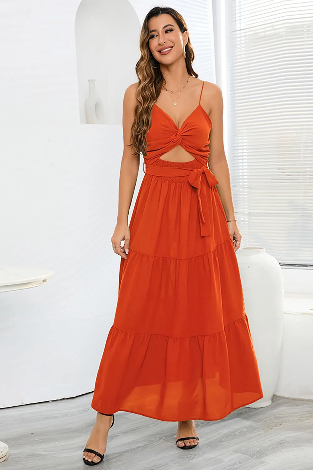 A-Line Cut Out Black Summer Dress