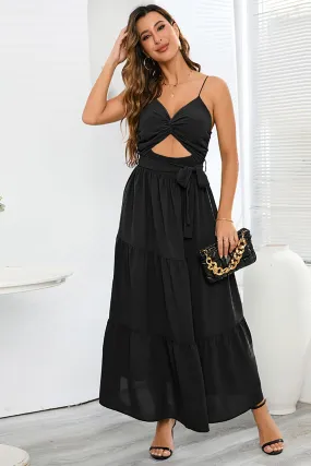 A-Line Cut Out Black Summer Dress