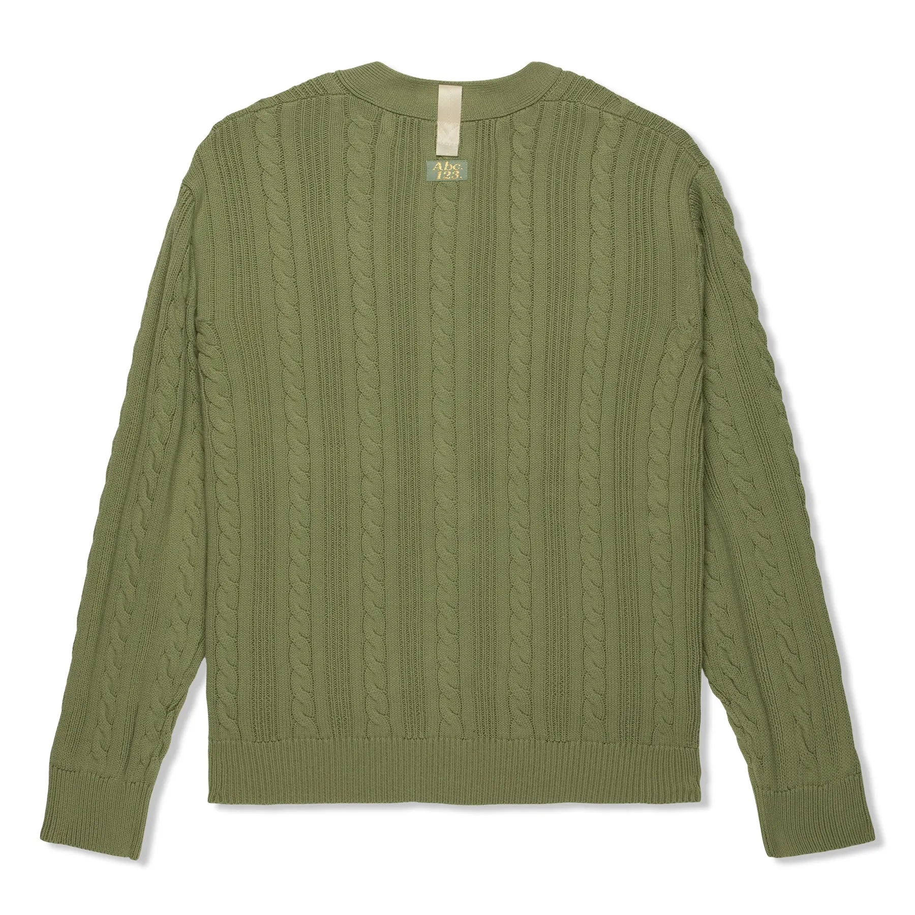 Advisory Board Crystals Abc. 123. Cableknit Cardigan (Aventurine Green)