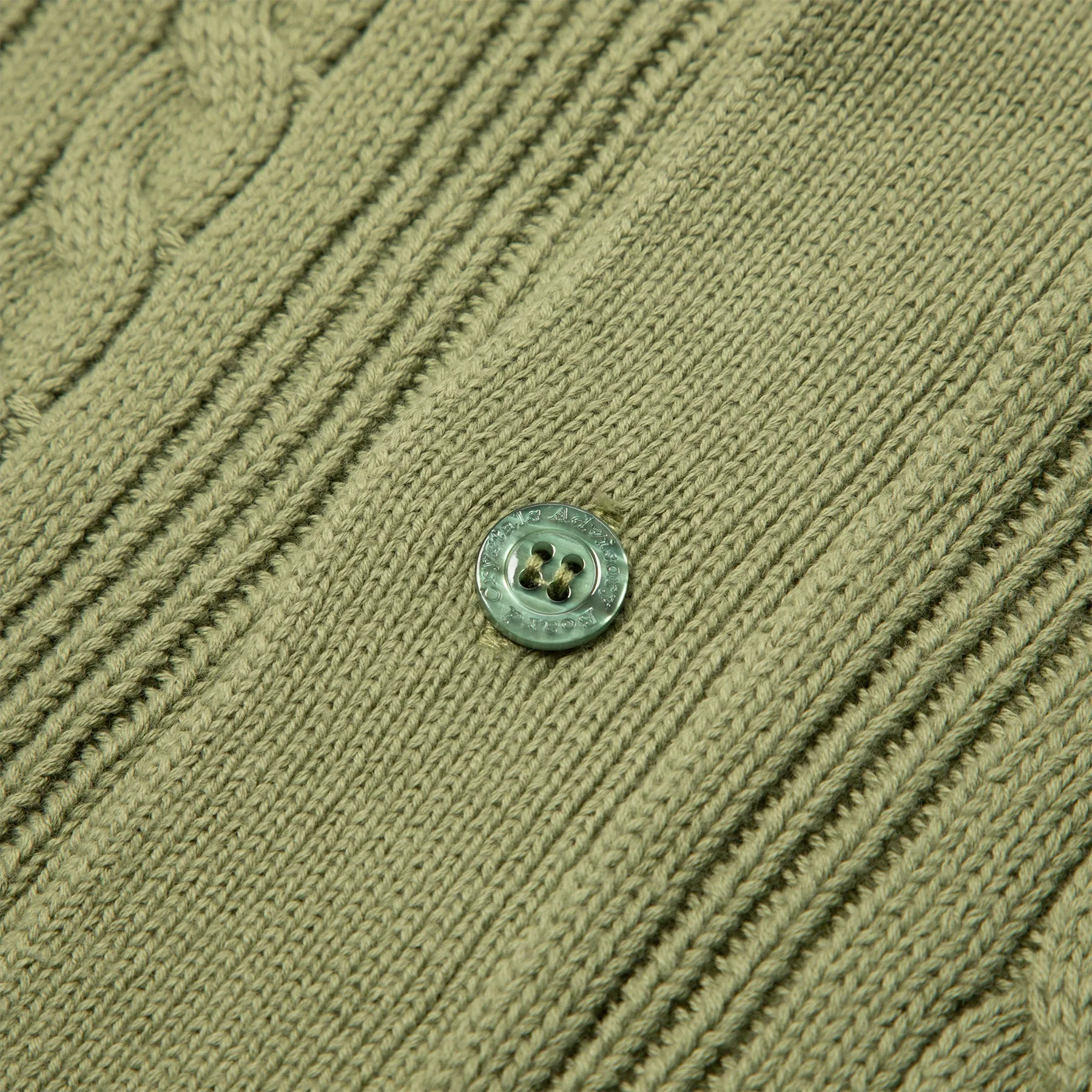 Advisory Board Crystals Abc. 123. Cableknit Cardigan (Aventurine Green)