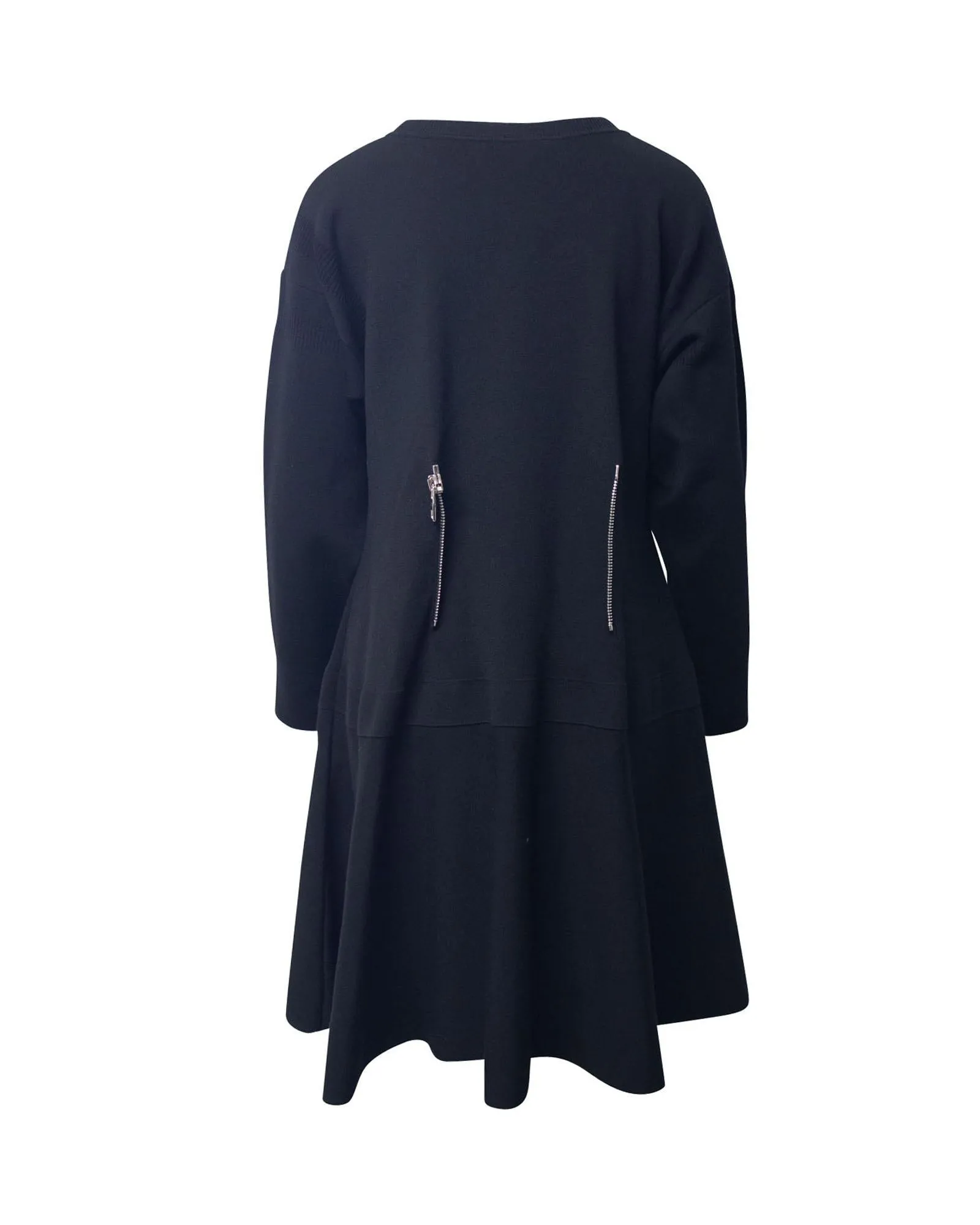 Alexander Mcqueen Pintuck Zip Dress in Black Wool