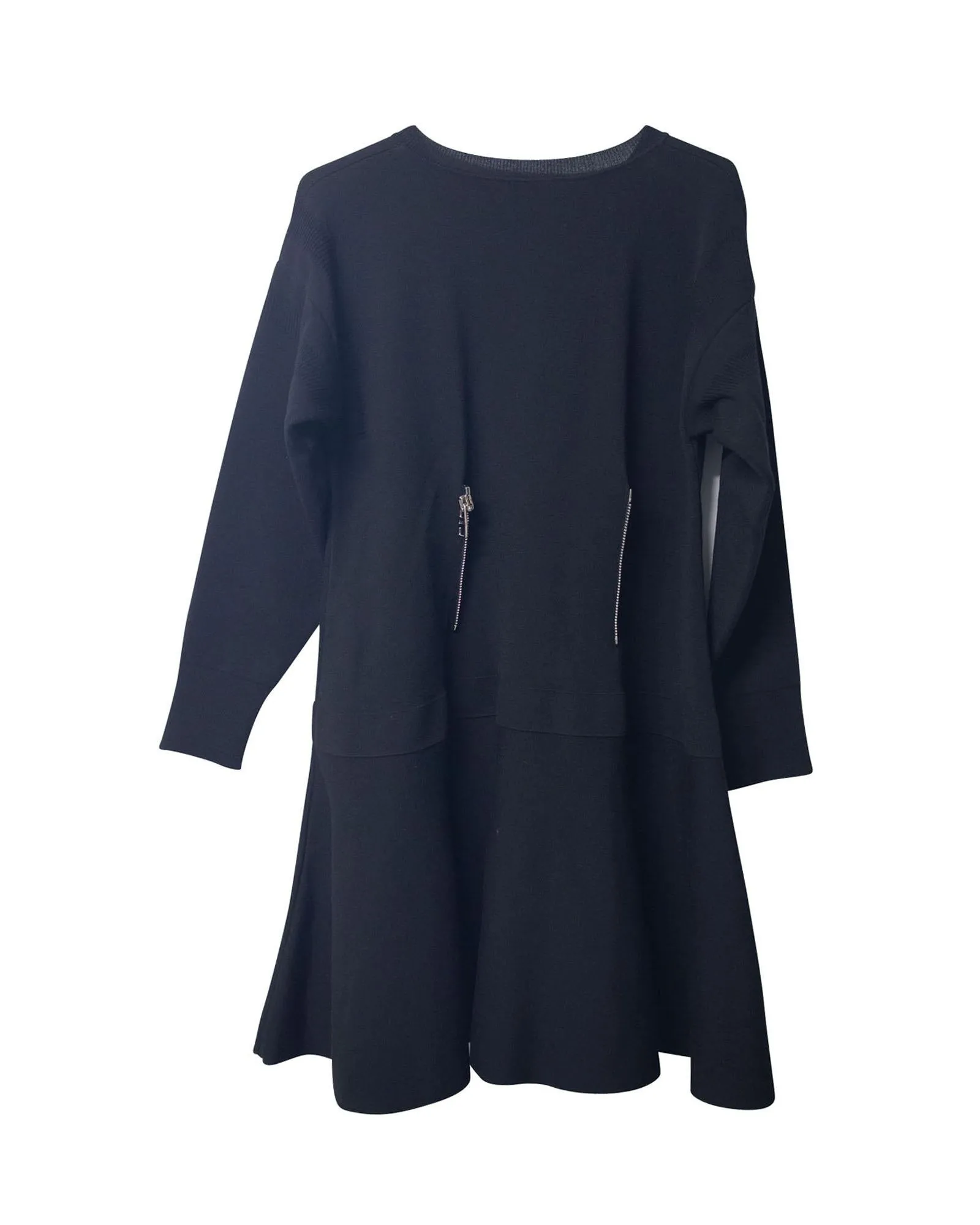 Alexander Mcqueen Pintuck Zip Dress in Black Wool