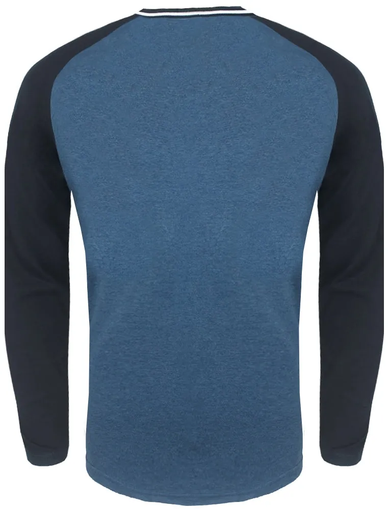 Altaria Long Sleeve Raglan Top in Blue Marl / Navy