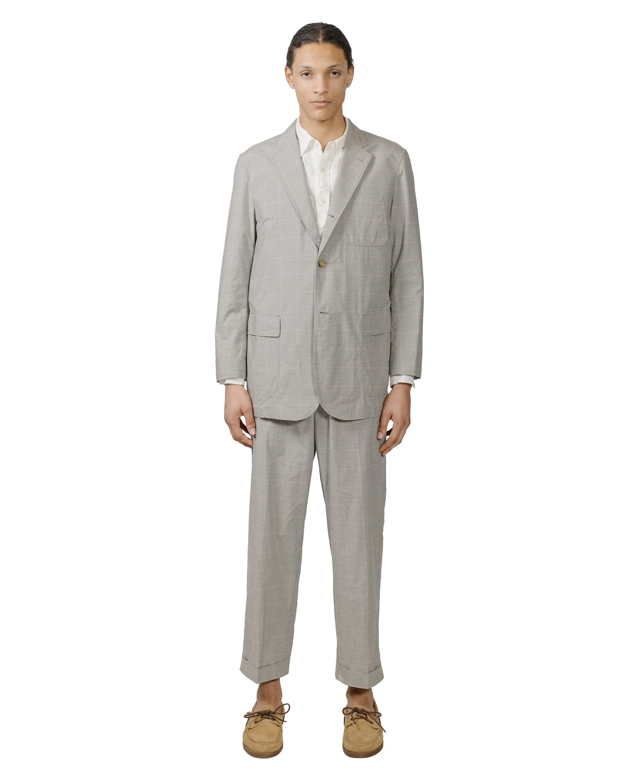 Beams Plus IVY Trousers Wide PE Plaid Beige