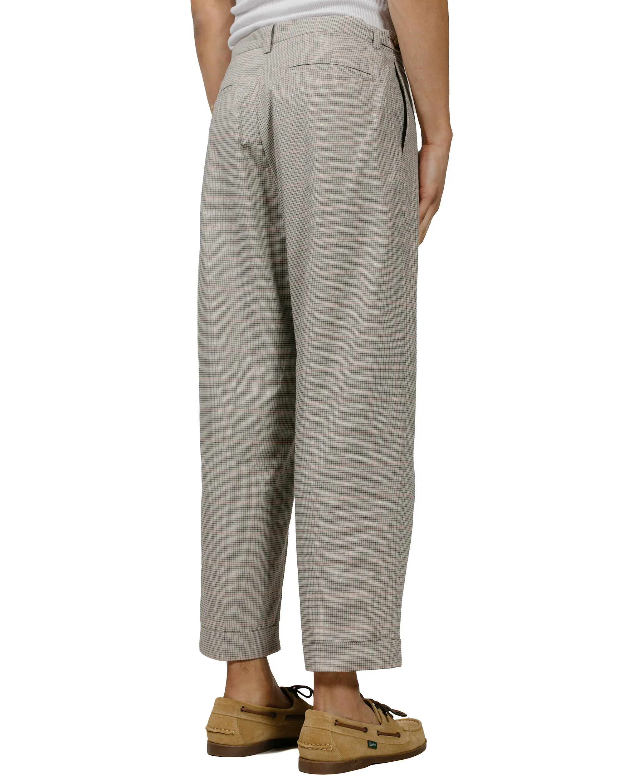 Beams Plus IVY Trousers Wide PE Plaid Beige