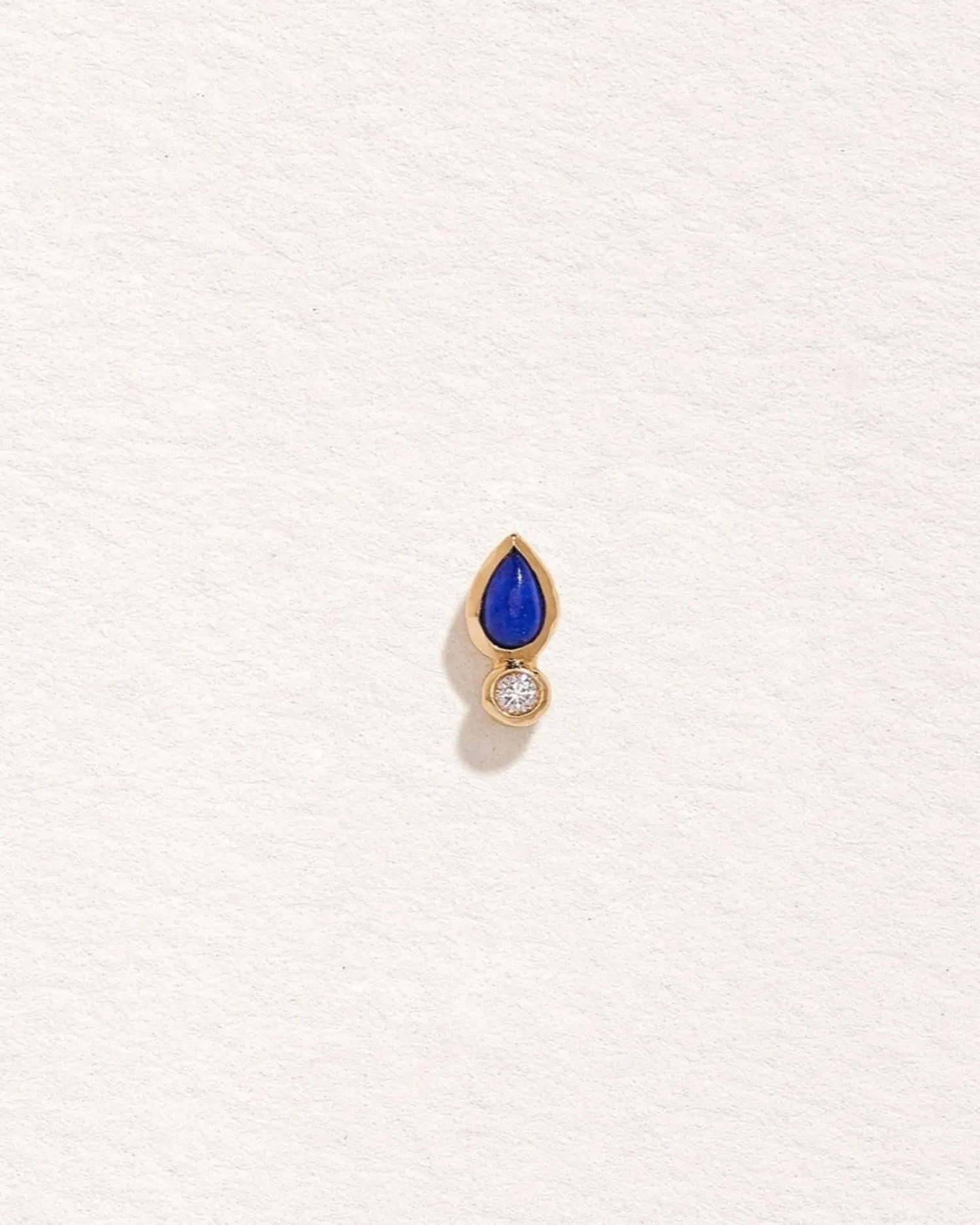 Bezel Pear Stud