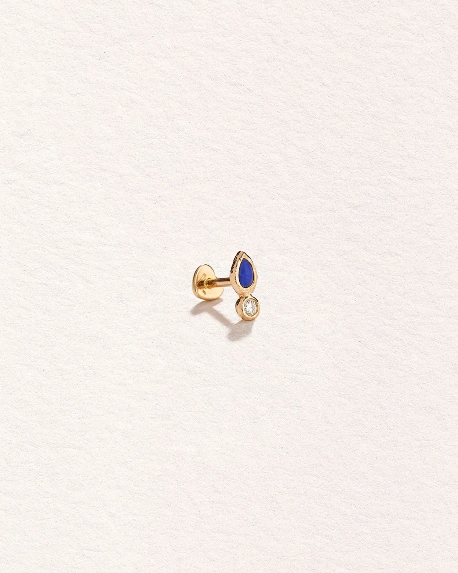 Bezel Pear Stud