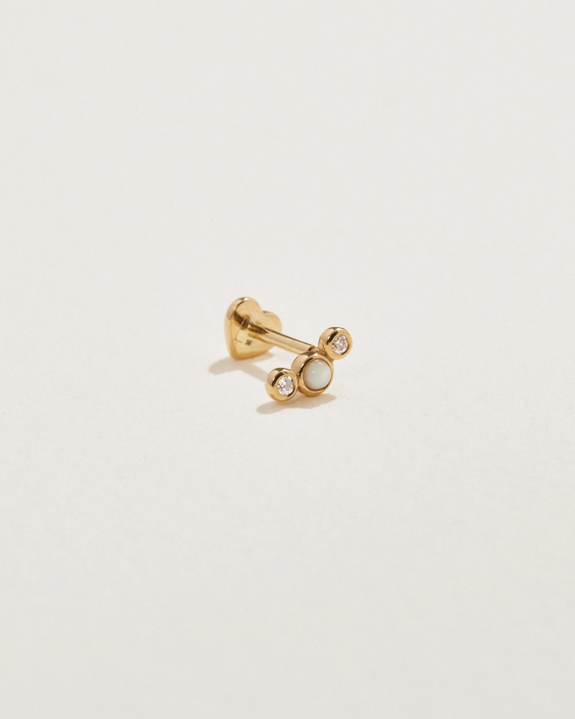 Bezel Set Crescent Stud
