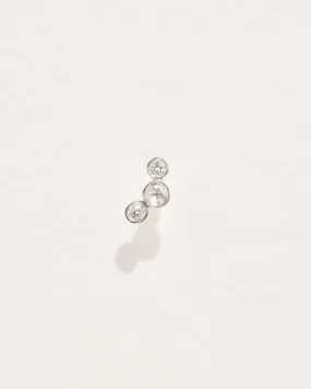 Bezel Set Crescent Stud