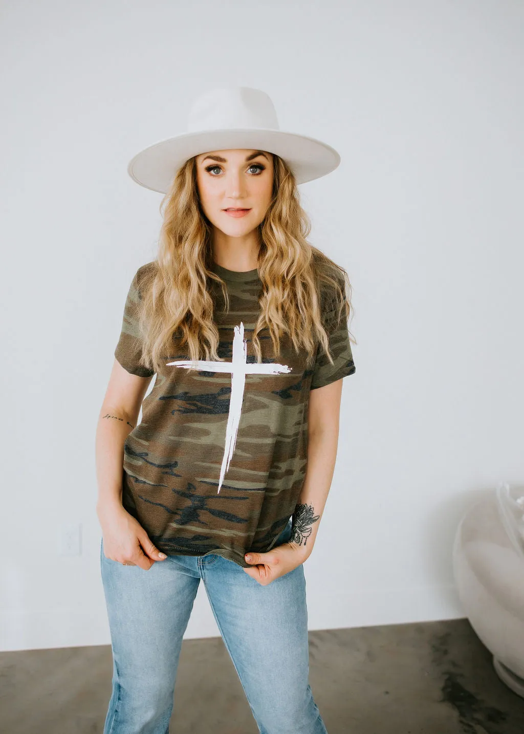 Camo Cross Graphic Tee  FINAL SALE