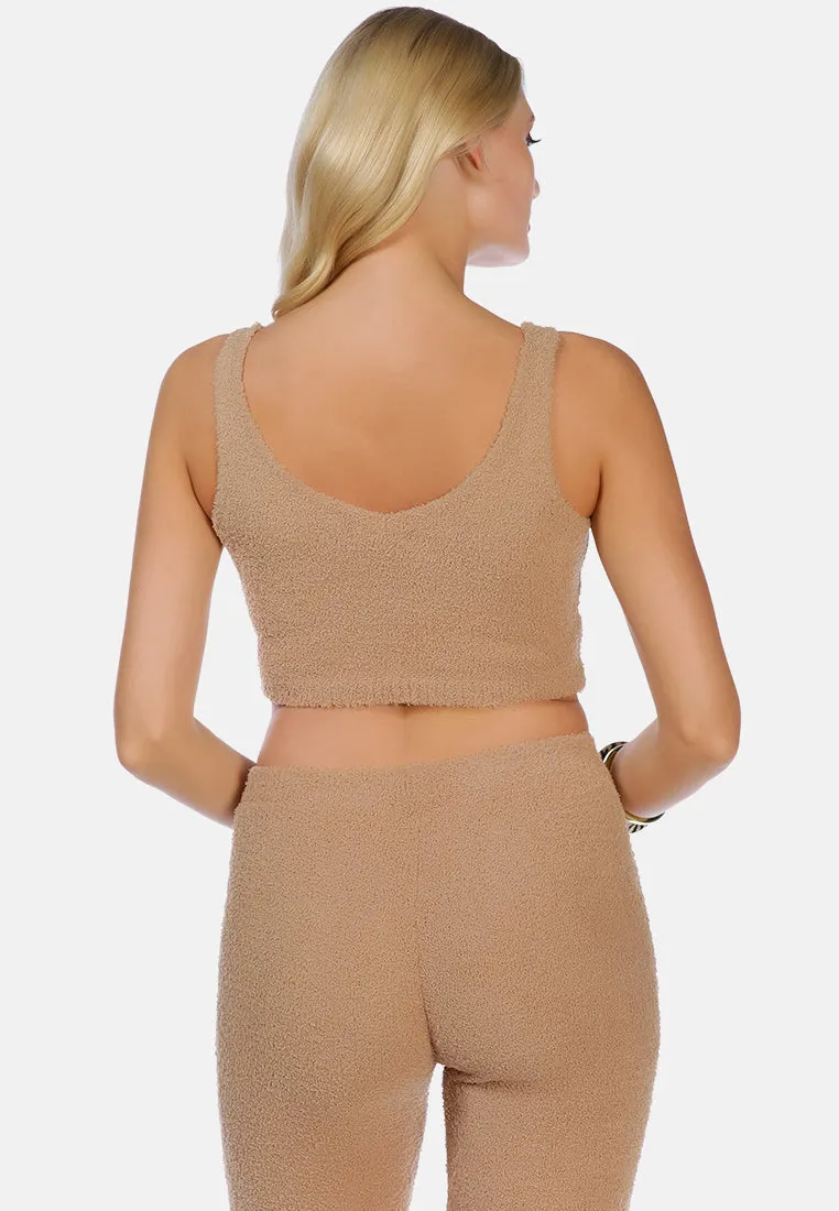 Casual Solid Crop Top By Ruw