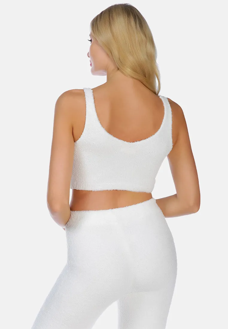 Casual Solid Crop Top By Ruw