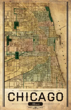 Chicago Vintage Remixed Map