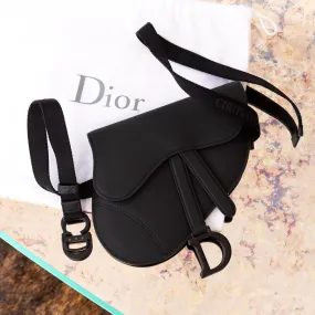 Christian Dior Matte Black Saddle Belt Bag