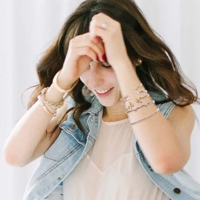 Classic Thin Simple Gold Plated Bangle Stacking Bracelet Set For Women