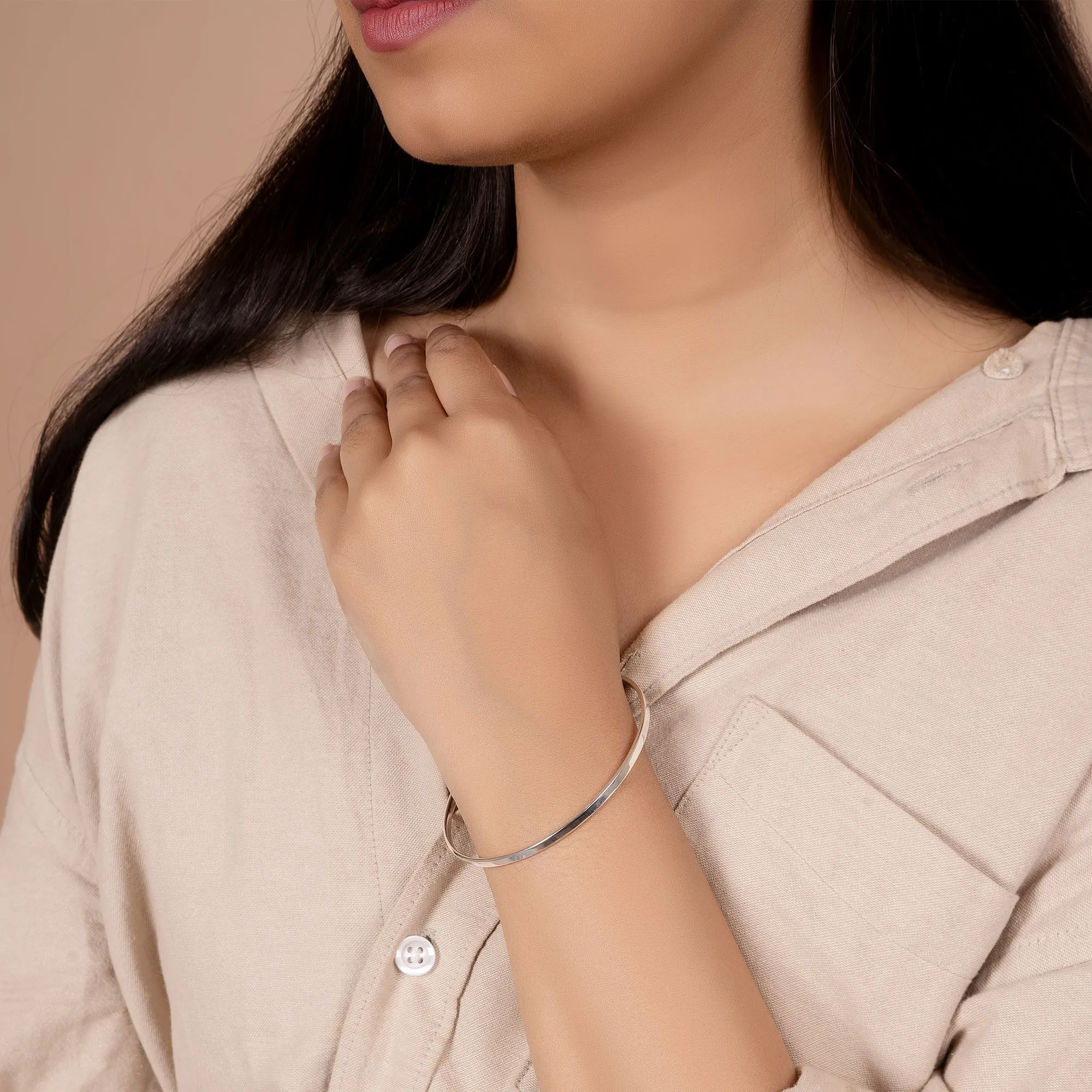 Classic Thin Simple Gold Plated Bangle Stacking Bracelet Set For Women