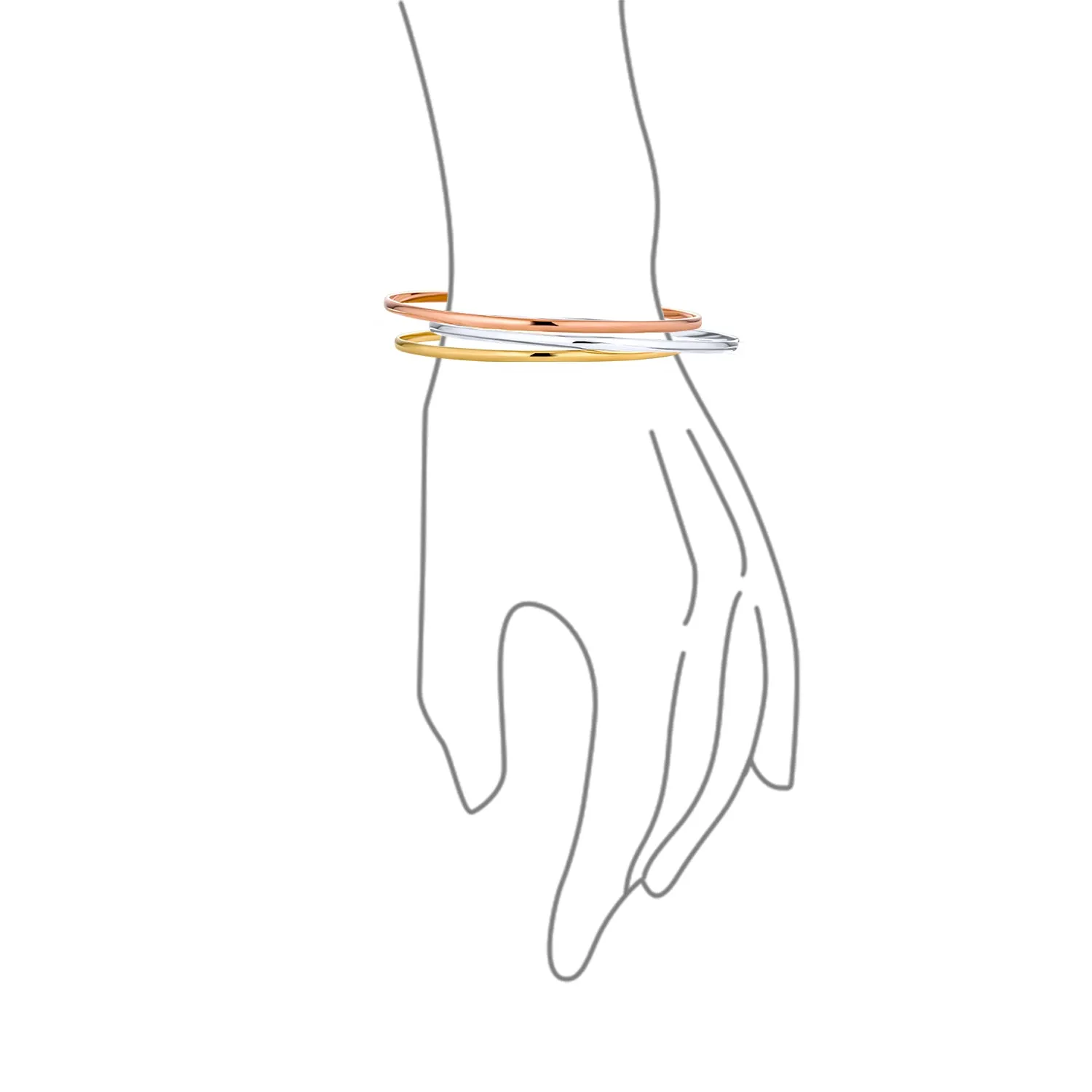 Classic Thin Simple Gold Plated Bangle Stacking Bracelet Set For Women