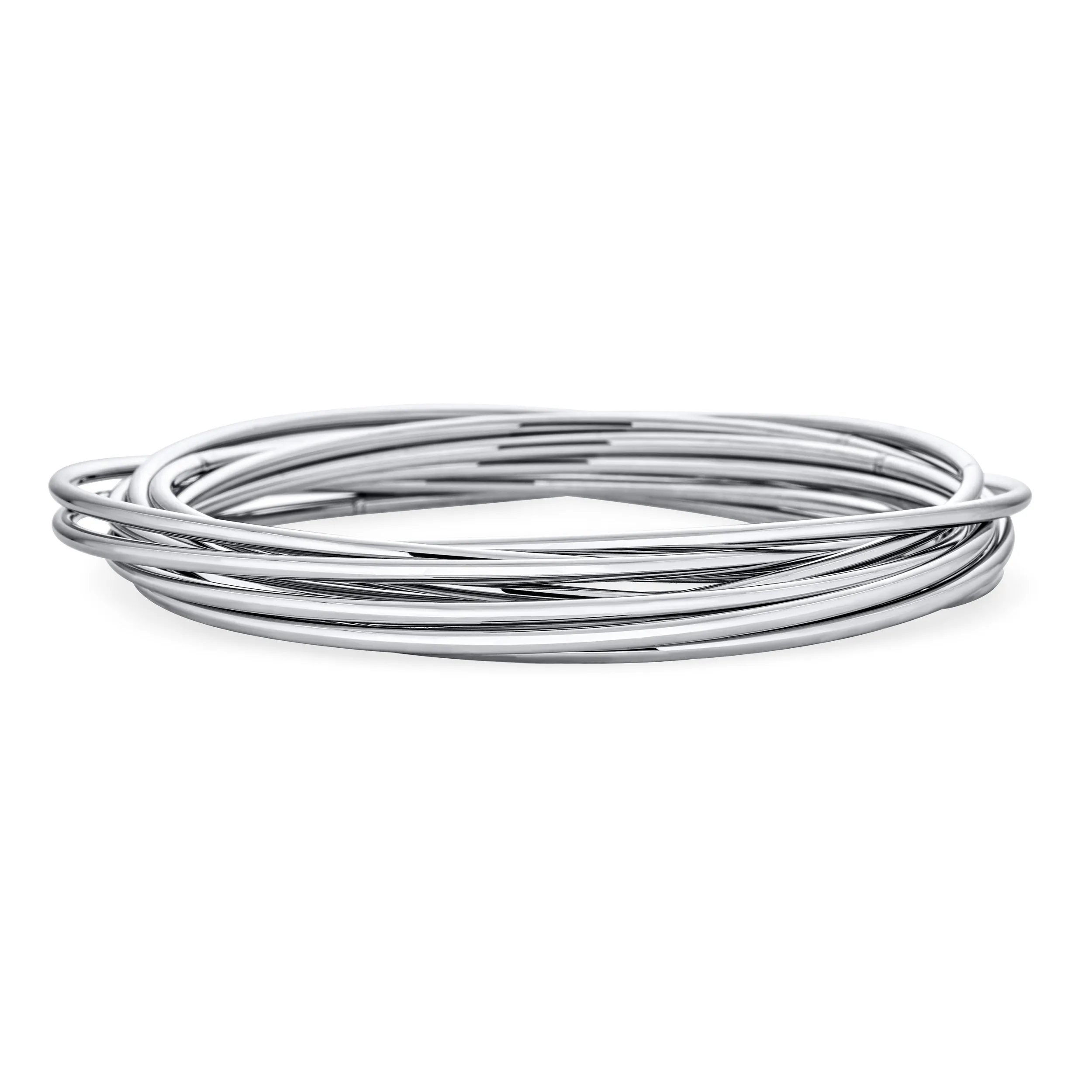 Classic Thin Simple Gold Plated Bangle Stacking Bracelet Set For Women