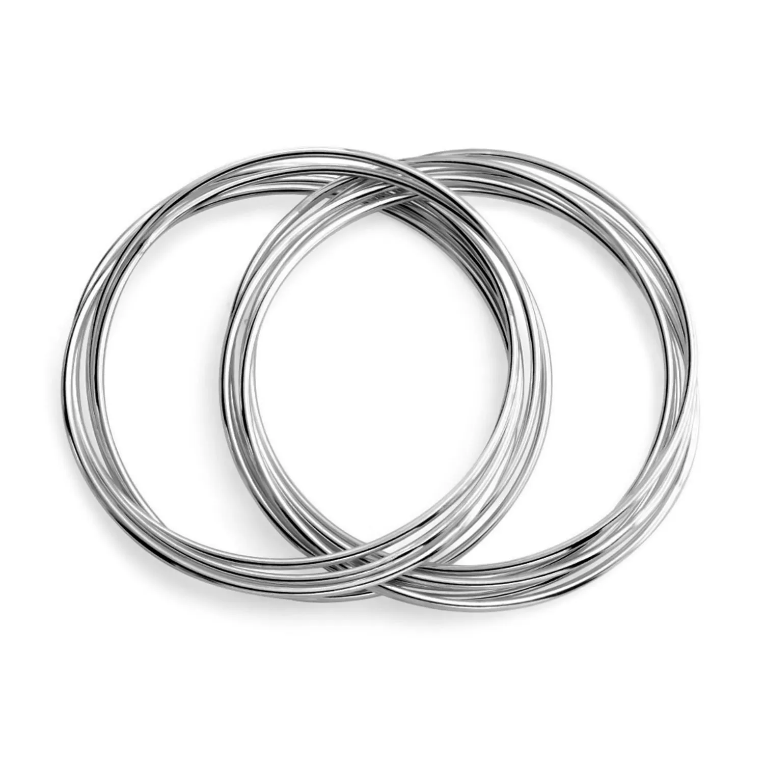 Classic Thin Simple Gold Plated Bangle Stacking Bracelet Set For Women