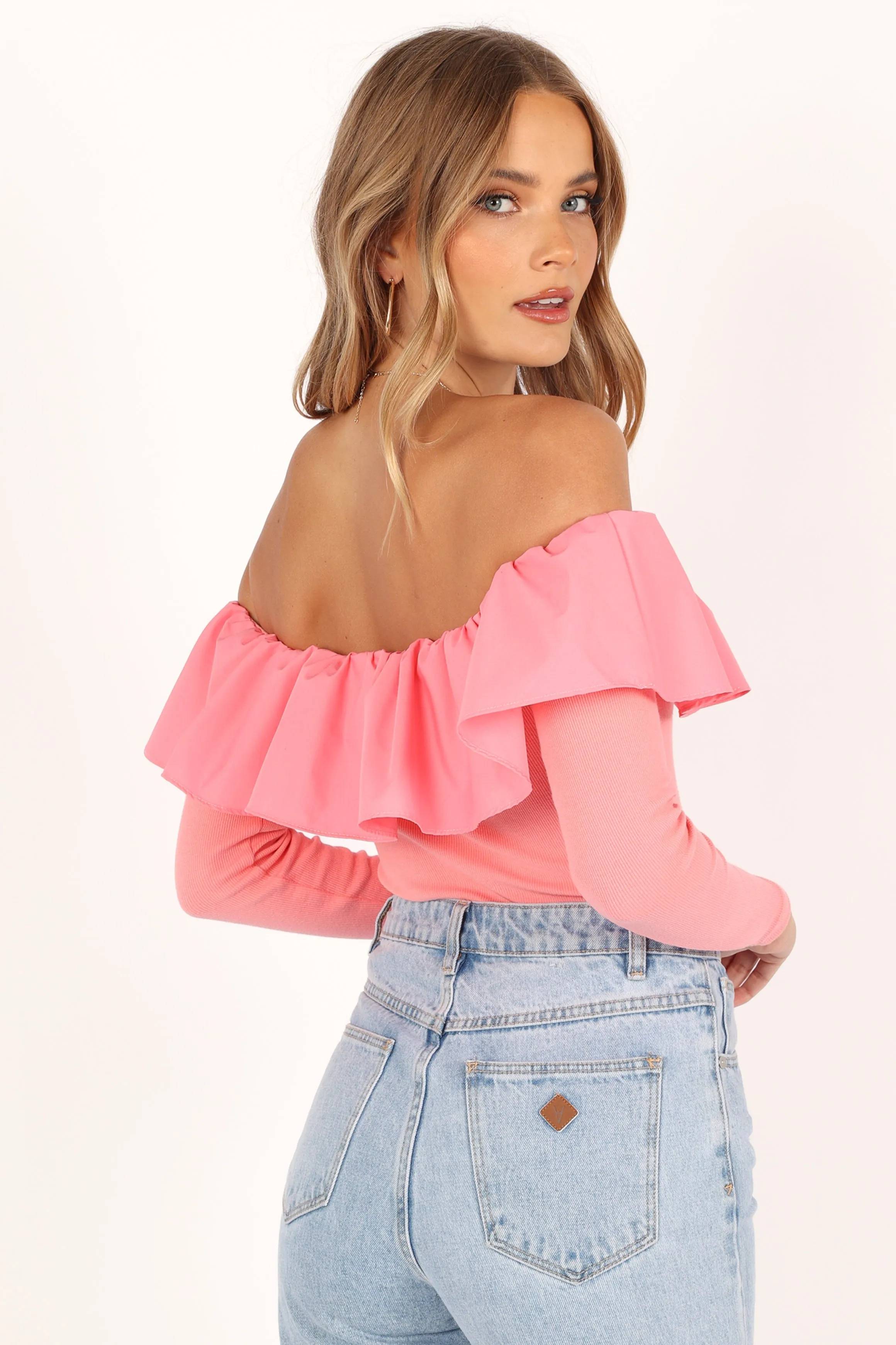 Cloe Off Shoulder Top - Pink