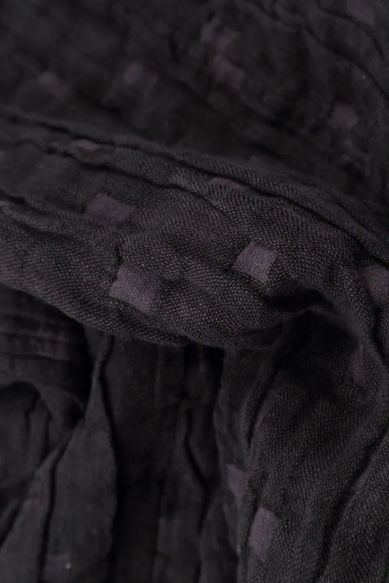 Cropped Taper Vintage Violet Textured Linen Trousers
