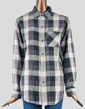 CURRENT/ELLIOTT Flannel Plaid Button Down Shirt - 1 | Small