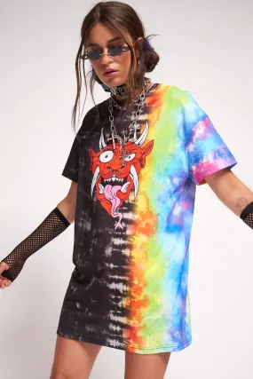 Devil Tie Dye T-Shirt Dress