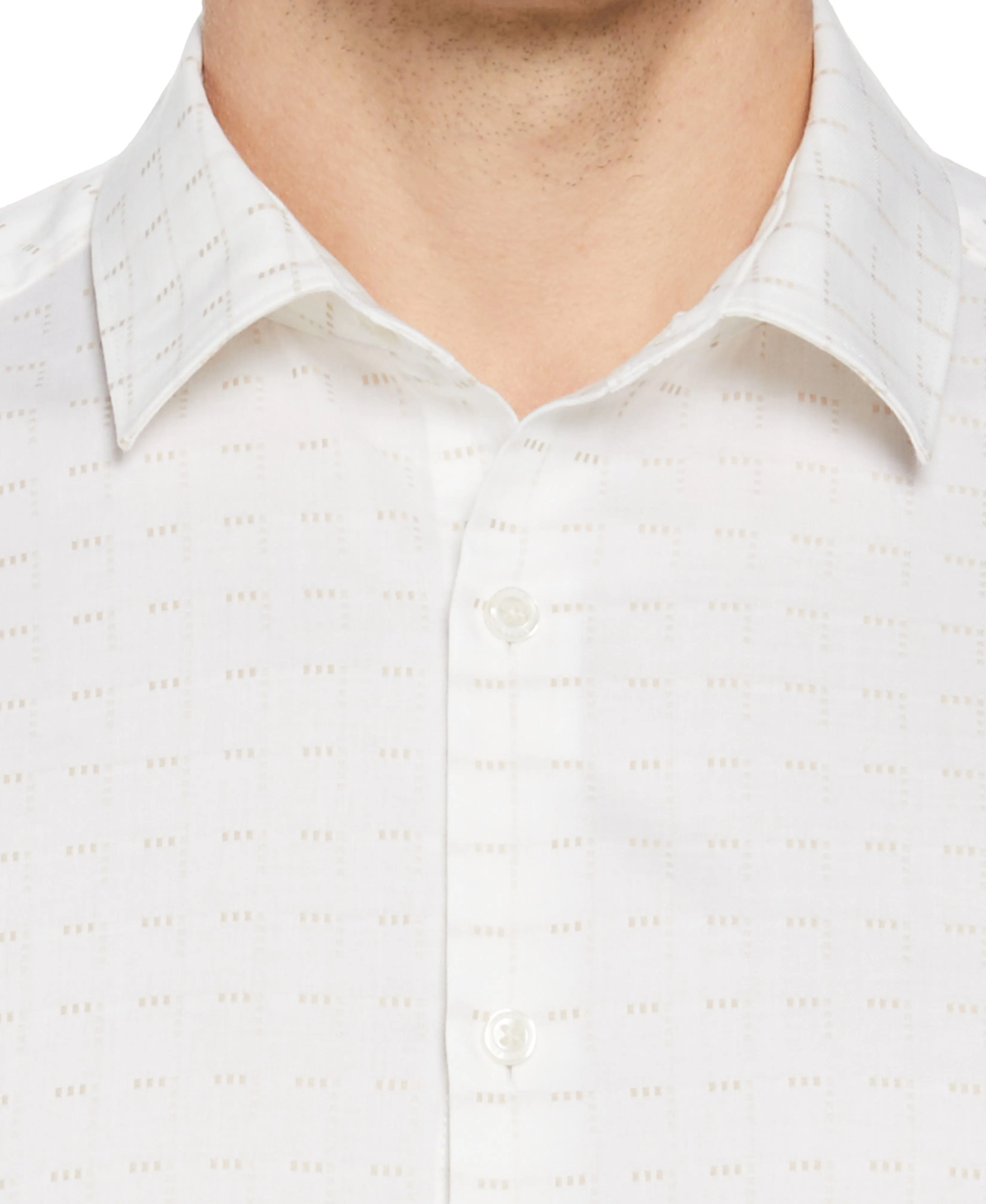 Dobby Perry Print Plaid Shirt