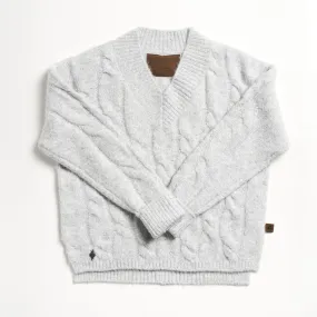 EDMONTON - V-NECK CABLE-KNIT SWEATER