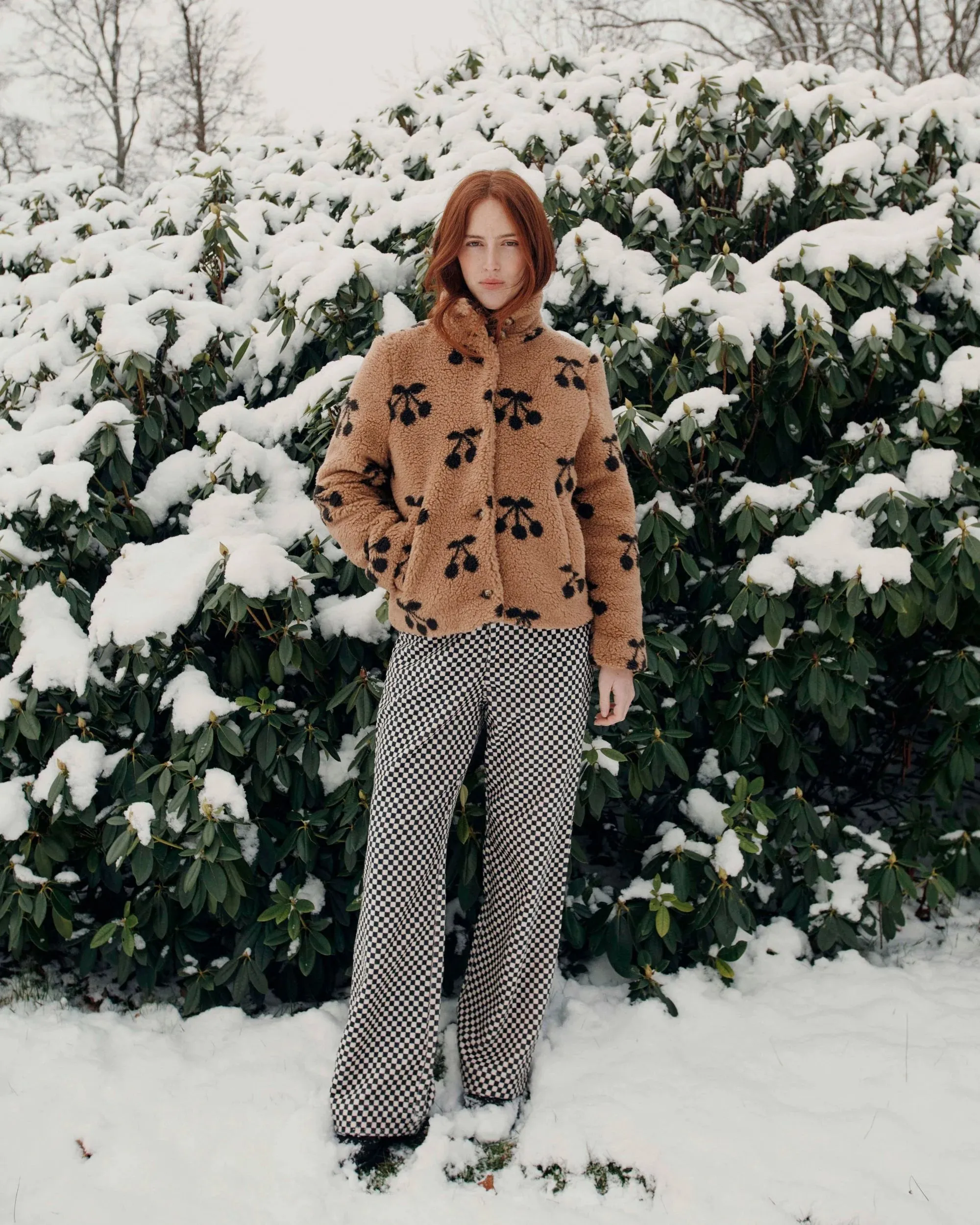 Emile & Ida Damier Velvet Checkered Trousers