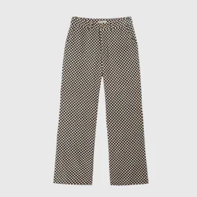 Emile & Ida Damier Velvet Checkered Trousers
