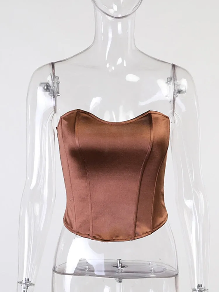 Emily in Paris Outfit Off Shoulder Strapless Tube Tops