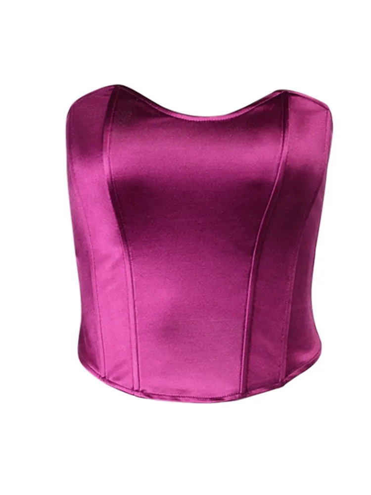 Emily in Paris Outfit Off Shoulder Strapless Tube Tops