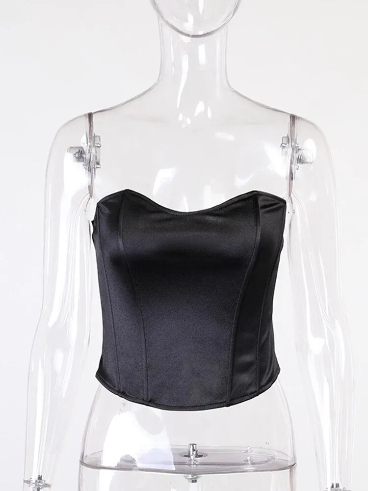 Emily in Paris Outfit Off Shoulder Strapless Tube Tops