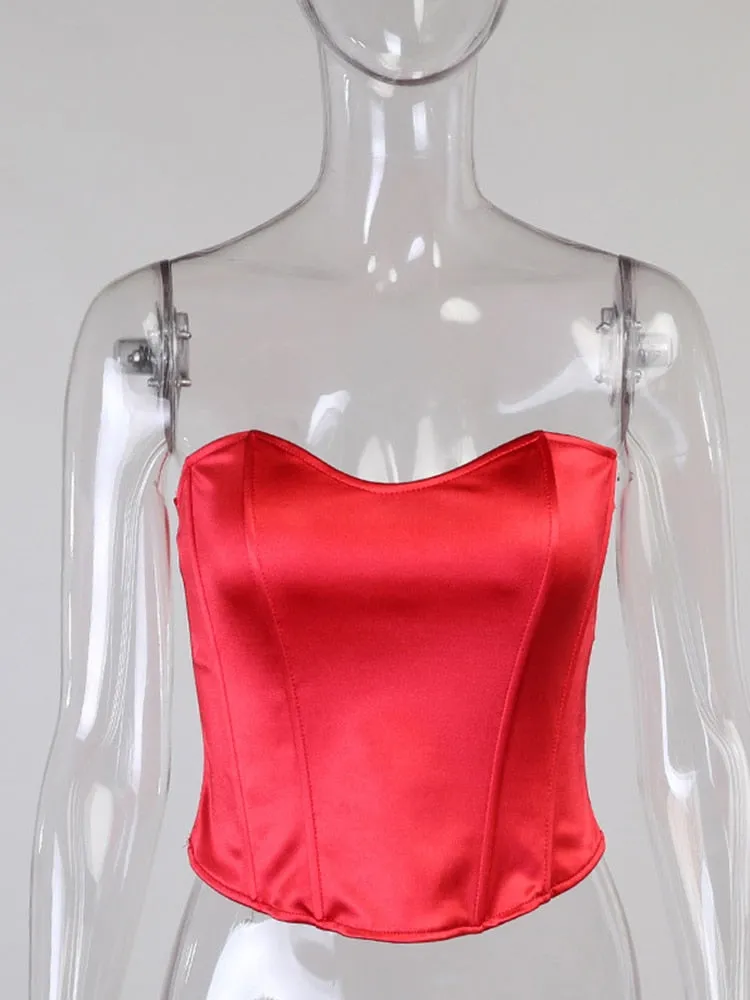 Emily in Paris Outfit Off Shoulder Strapless Tube Tops