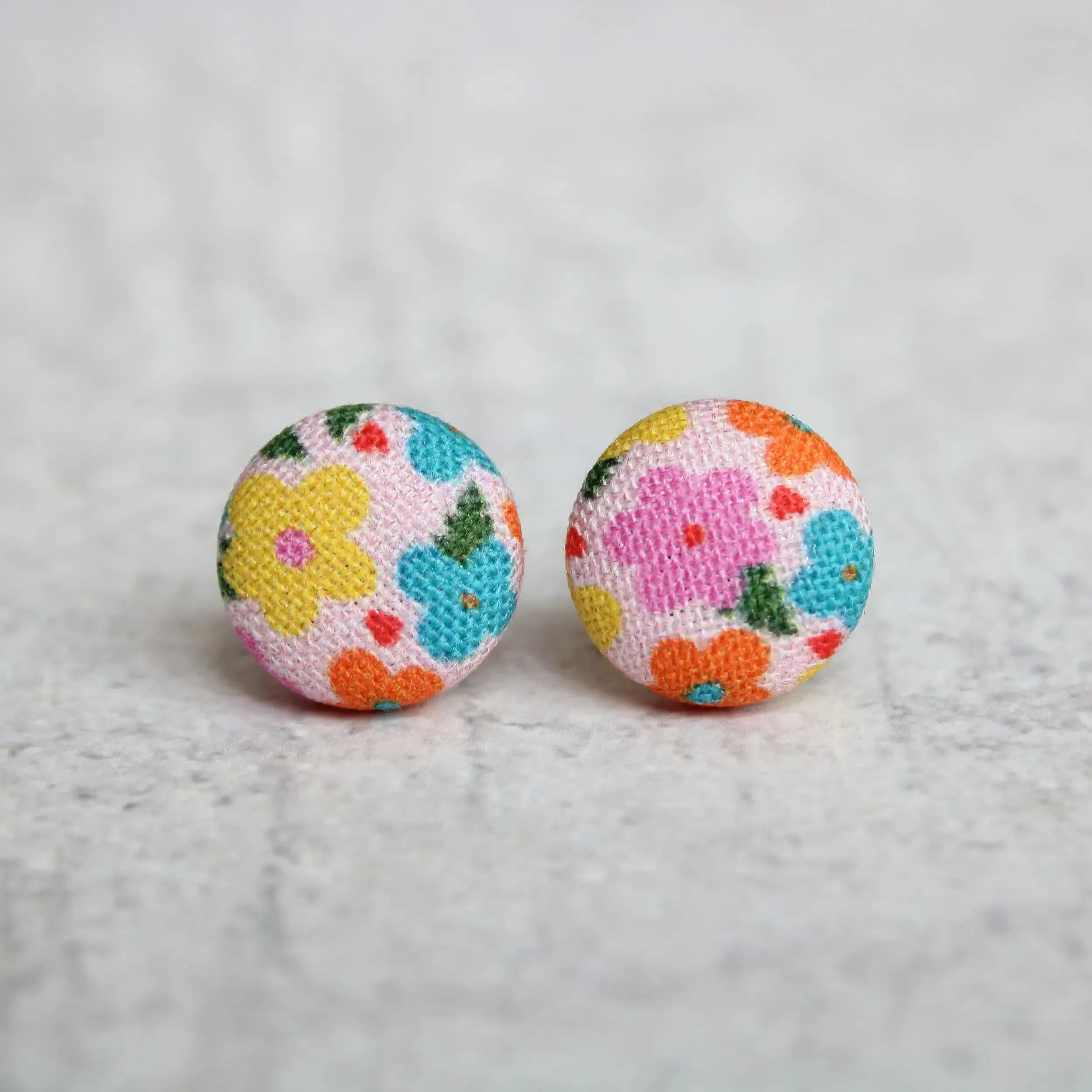 Fabric Stud Earrings