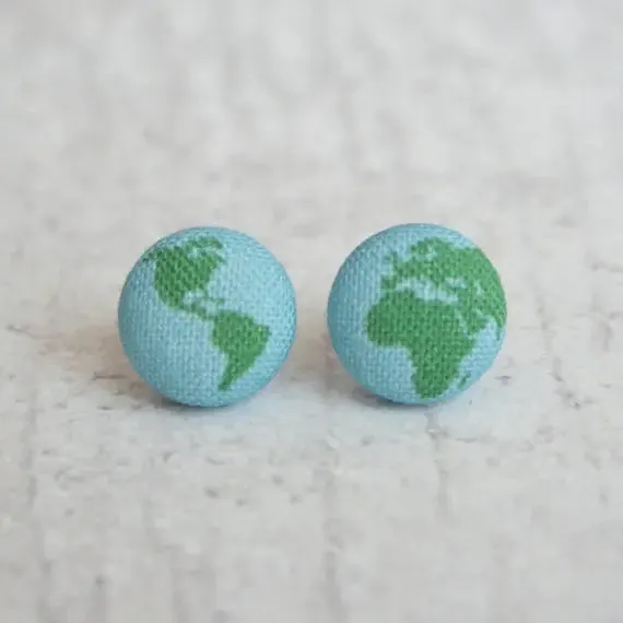 Fabric Stud Earrings