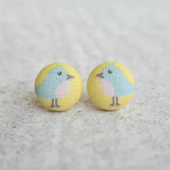 Fabric Stud Earrings