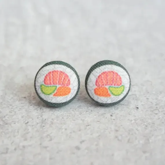 Fabric Stud Earrings