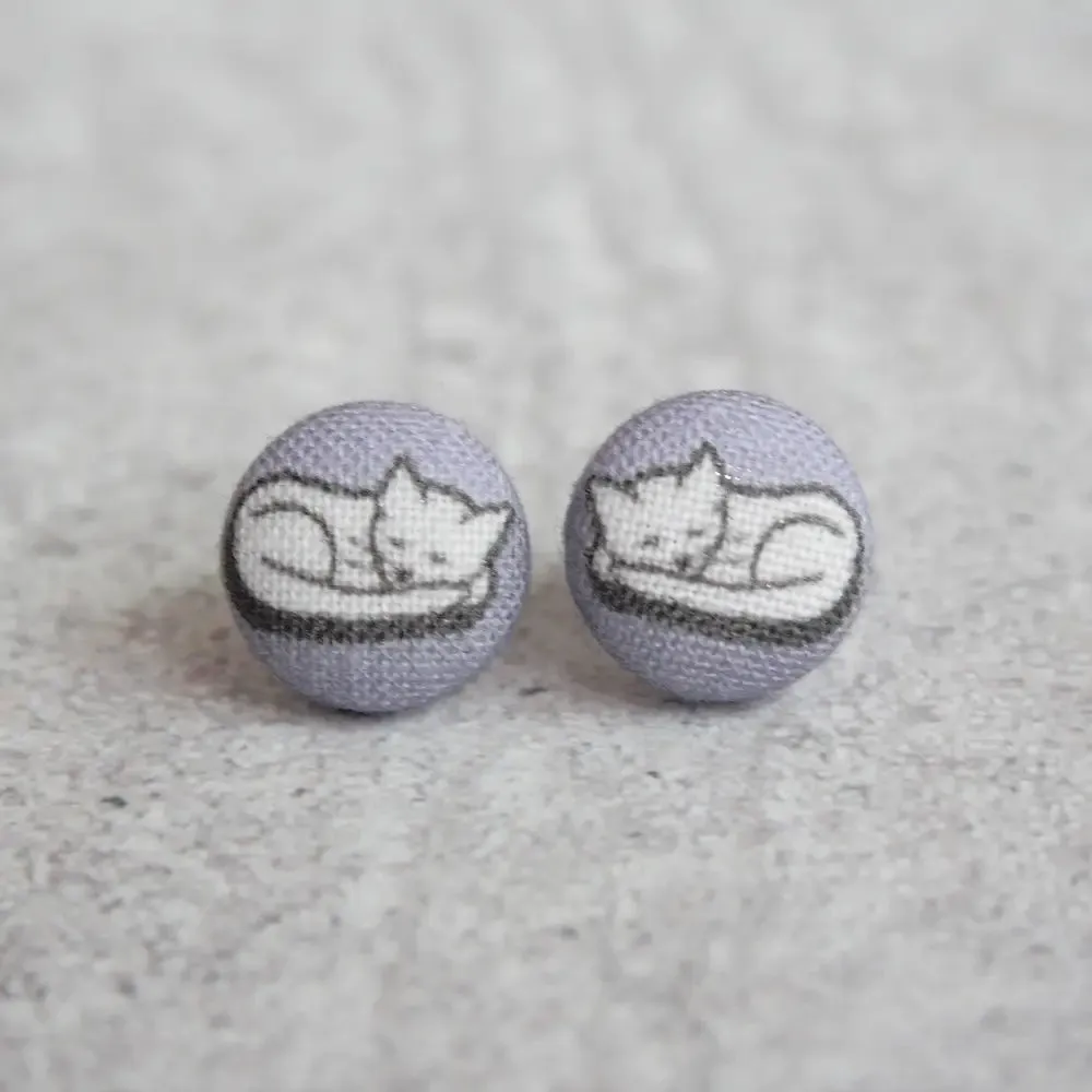 Fabric Stud Earrings
