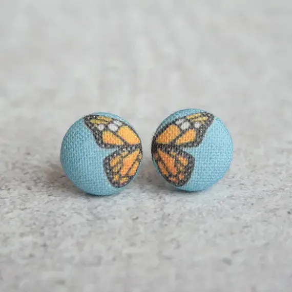 Fabric Stud Earrings