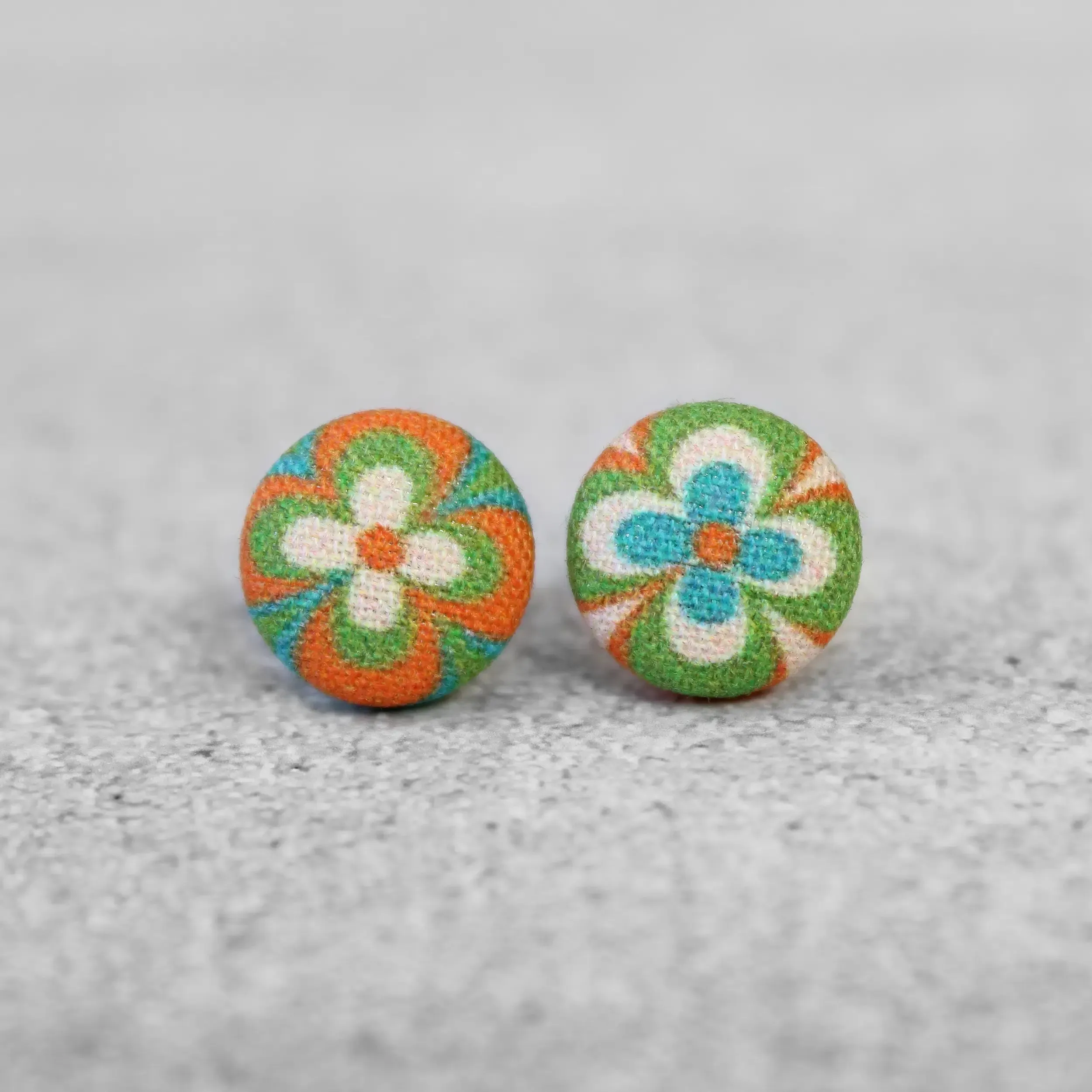 Fabric Stud Earrings